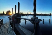 Sonnenuntergang am Wehr vom Oderteich