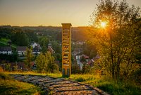 Blick auf Altenau bei Sonnenuntergang