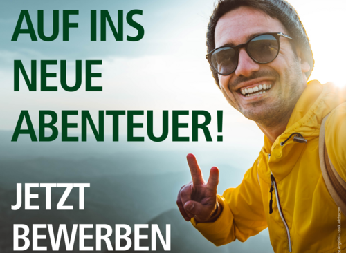 Werbeanzeige für den Globetrotter Active Store im Harz mit Wanderer in den Bergen